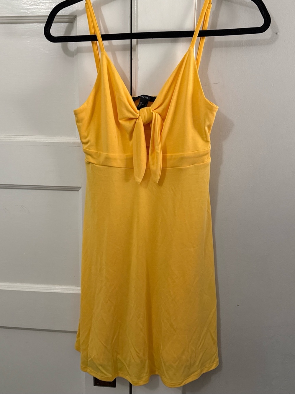 Sunny Yellow Tie-Front Slip Dress
